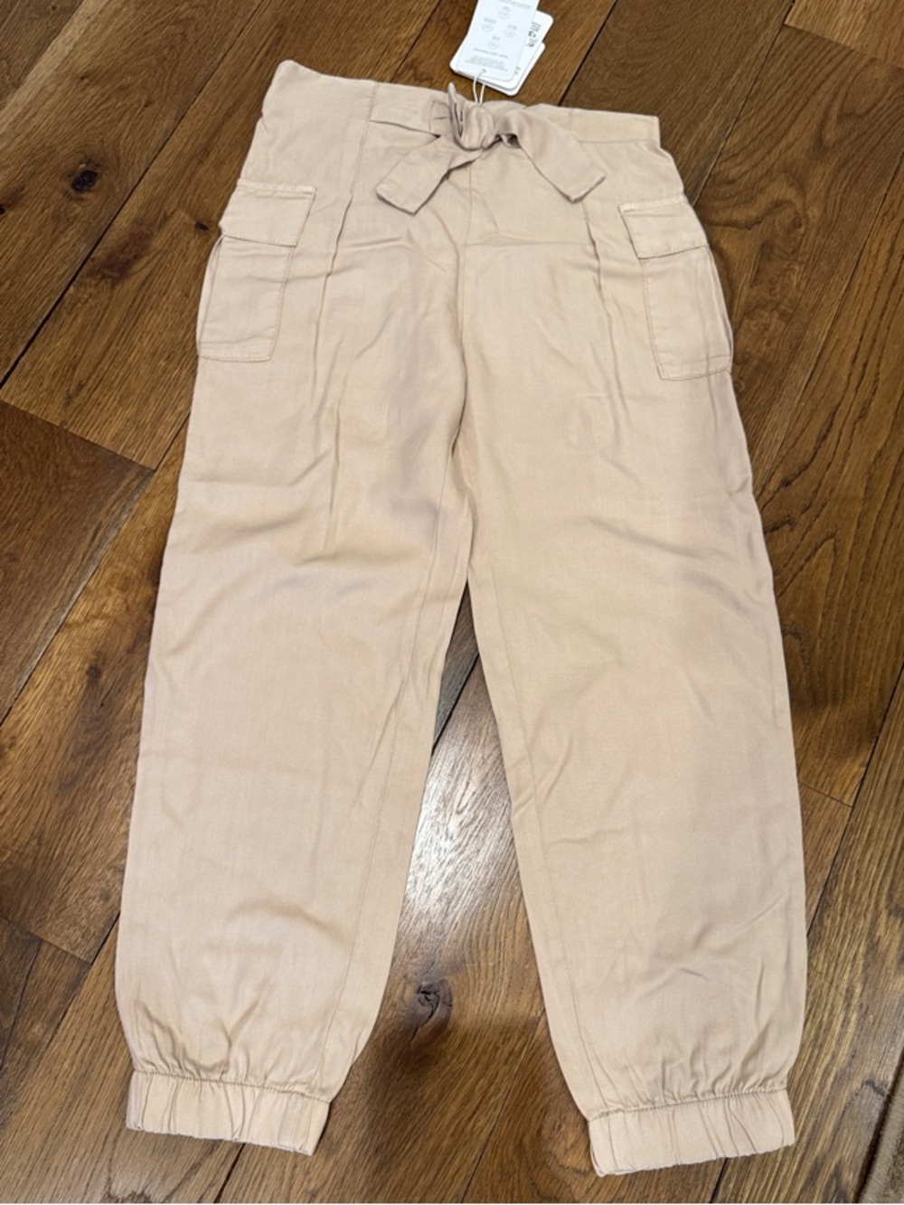 Mayoral Tan Cargo bow Tie-Waist Joggers for girls - super soft